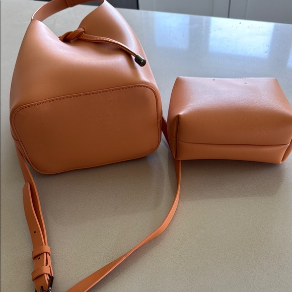 Anthropologie Mini Bucket Bag Peach - Picture 7 of 10